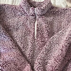 La Hearts Purple Sherpa Sweater